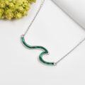 wholesale 925 Sterling Silver Wave Pendant Necklace Wholesale In Rose Gold Tone For Women Fashionable Minimalist Jewelry-0-39