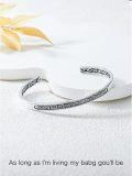 wholesale Sterling Silver Celtic Strength Mantra Cuff Bracelet Poiuy Inspirational Jewelry Gift-0-70