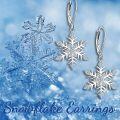 wholesale Sterling Silver Snowflake Dangle Drop Earrings for Women Christmas Jewelry Gifts-0-1