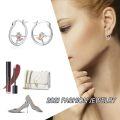 wholesale 925 Sterling Silver Ballet Dancer Huggie Hoop Earrings with Rose Gold Accents-0-4