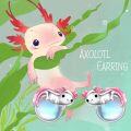 wholesale 925 Sterling Silver Axolotl Stud Hoop Earrings for Women and Daughters-0-2