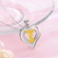 wholesale 925 Sterling Silver Saint Michael Heart Shape Protection Pendant Necklace-0-1