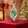 TOUPOP Sterling Silver Emerald Infinity Necklace For Sister-0-2