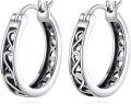 wholesale 925 Sterling Silver Hypoallergenic Small Hoop Celtic Knotwork Huggie Earrings for Women-0-0