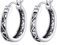 wholesale 925 Sterling Silver Hypoallergenic Small Hoop Celtic Knotwork Huggie Earrings for Women-Infinity-Infinity