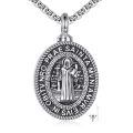 wholesale 925 Sterling Silver Saint Benedict Medal Locket Necklace Wholesale With Chain-0-0