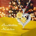 wholesale 925 Sterling Silver Sunflower & Heart Pendant Necklaces for Women - You Are My Sunshine Gifts-0-1