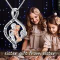 TOUPOP Sterling Silver Infinity Necklace Always My Sister Forever My Friend Jewelry Gift-0-7