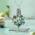 TOUPOP 925 Sterling Silver Rose Cremation Necklace with Crystal Heart Keepsake Urn-0-4