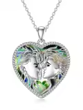 TOUPOP Sterling Silver Heart Urn Necklace For Ashes, Couple Memorial Keepsake Jewelry-0-0