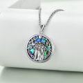 wholesale Silver 3-Phase Goddess Pendant with Abalone Shell and Chain for Women's Jewelry - 925 Sterling Silver Triple Moon Urn Necklace Pagan Wiccan Magic Amulet -0-4