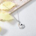 wholesale 925 Sterling Silver Crescent Moon with Astronaut and Stars Pendant Necklace for Women & Men-0-3