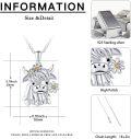 wholesale 925 Sterling Silver Highland Cow Pendant with Daisy Stones Necklaces for Women Girls s 45cm Chain Length-0-2