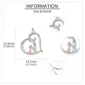 wholesale 925 Sterling Silver Heart-shaped Pendant with Mother and Child Scene - I Love You Forever Necklace-0-4