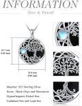 wholesale 925 Sterling Silver Moonstone Celtic Knot Tree of Life Pendant Necklace Irish s for Women-0-3