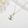 wholesale 925 Sterling Silver Crowned Duck with Citrine Pendant Necklace - Adorable Gifts for Her-0-3