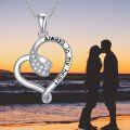 wholesale S925 Sterling Silver & Natural Diamond Heart Necklace Always in My Heart Gift for Her-0-1