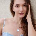 wholesale 925 Sterling Silver Fox Pendant Necklace Wholesale With Rose Gold Flowers-0-1