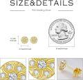 wholesale Gold Plated 925 Sterling Silver Cubic Zirconia Flower Stud Earring Set for Women -0-3