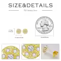 wholesale Gold Plated 925 Sterling Silver Cubic Zirconia Flower Stud Earring Wholesale Set for Women -0-3