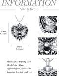 wholesale 925 Sterling Silver Heart Bee Cremation Keepsake Pendant Necklace with Funnel Kit and Chain - Always in My Heart-0-4