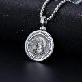 wholesale 925 Sterling Silver Oxidized Matte Orthodox Saint Pendant Necklace for Men & Women-0-1