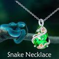 TOUPOP Sterling Silver Crystal Snake Necklace Women Birthday Christmas Gifts-0-1