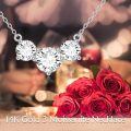 wholesale 14k Three Stone Lab Diamond Necklace Wholesale With Elegant Chain-0-6