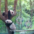 wholesale TOUPOP Panda Necklace For Women Sterling Silver Tree Of Life Panda Animal Dangle Drop Earrings With Blue Circle Crystal For Her Jewelry Birthday Christmas -0-4
