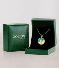 wholesale 18K Gold Plated Sterling Silver Synthetic Blue Turquoise Zodiac Necklace for Women-0-29