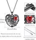 wholesale Black Rhodium Plated 925 Sterling Silver Heart Butterfly Red Crystal Pendant Necklace for Women-0-3