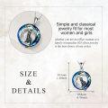 wholesale 925 Sterling Silver Black Cat in Blue Circle Crystal Pendant Necklace for Women-0-3