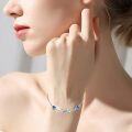 wholesale 925 Sterling Silver Blue Crystal Infinity Heart Aunt & Niece Bolo Bracelet (Adjustable)-0-3