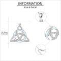 wholesale 925 Sterling Silver Triquetra Pendant with Opal Stone Necklace  for Women Christmas-0-3