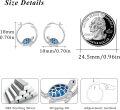 wholesale 925 Sterling Silver Turtle Blue Enamel Hoop Earrings for Women Girls-0-4