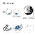 wholesale 925 Sterling Silver Turtle Blue Enamel Hoop Earrings for Women Girls-0-4