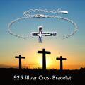 wholesale 925 Sterling Silver Abalone Shell Cross Bracelet - Hypoallergenic Unique Gift for Women-0-5