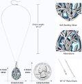 wholesale 925 Sterling Silver Blue Labradorite Tree of Life Teardrop Pendant Necklace for Women and Girls-0-5