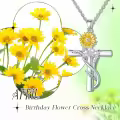 wholesale 925 Sterling Silver 12 Birthstone Flower Pendant Necklace Wholesale for Women-0-1
