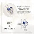 wholesale 925 Sterling Silver Blue Flower Heart Pendant Necklace with Engraved Message You Are My Sunshine - Gifts for Her-0-3