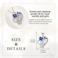 wholesale 925 Sterling Silver Blue Flower Heart Pendant Necklace with Engraved Message You Are My Sunshine - Gifts for Her-0-3