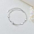 wholesale 925 Sterling Silver Chain with Stars and Moons Charm Bracelet/Anklet for Women/Girls-0-4