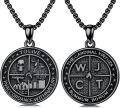 wholesale Sterling Silver Stone Memento Mori Necklace Stoic Virtues Amor Fati Unisex Gift-0-5