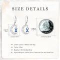 wholesale  Sterling Silver Cancer Awareness Ribbon Moon Dangle Leverback Earrings for Women Survivor Jewelry -0-35
