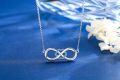wholesale 925 Sterling Silver Blue CZ Infinity Love Heart Clover Pendant Necklace-0-2
