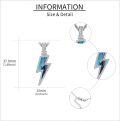 wholesale 925 Sterling Silver Abalone Shell Lightning Bolt Pendant Necklaces for Men & Women-0-3