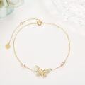 wholesale 14K Gold Moissanite Butterfly Bracelet, Nickel-Free Hypoallergenic, Sparkling Gemstone Jewelry Gift for Women-0-2