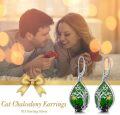 wholesale 14K Gold Plated Sterling Silver Round Natural Jade Earrings for Women-0-18