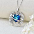 wholesale TOUPOP Angel Wings Necklace 925 Sterling Silver Heart Crystal Jewelry Guardian Angel Wings Necklace With Love Birthday Anniversary Christmas Gifts For Women Mom Wife Friend -0-1