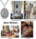 wholesale 925 Sterling Silver St Nicholas Medal Prayer for Us Catholic Patron Saint Charm Necklace Pendant  36 Chain-0-5